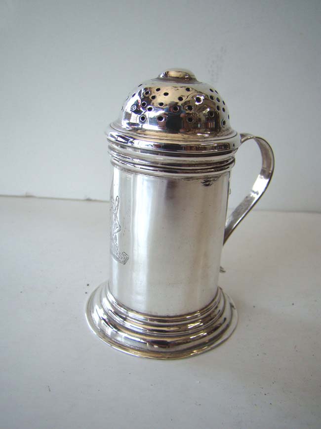 A George II Silver Pepper Caster, maker J C?, London 1729